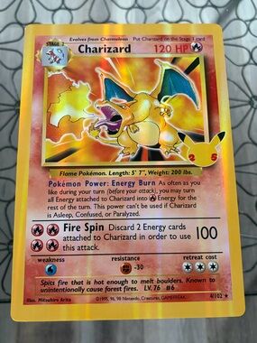 Charizard 1999 Pokemon Card Jumbo Oversized Novelty Game Cards